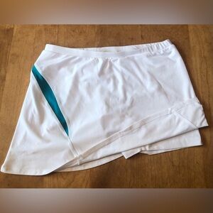 PRINCE Tennis Skirt/ Skort- White & Blue Teal- Medium